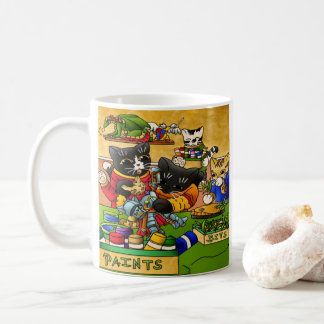 Miniatur Katzenkatze Modellmalerei Katzen Kaffeetasse