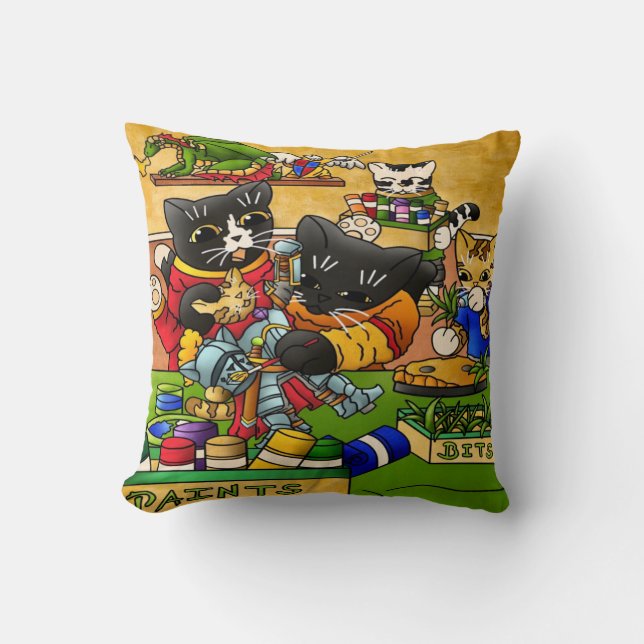 Miniatur Katzenkatze Modellmalerei Katzen Kissen (Vorderseite)