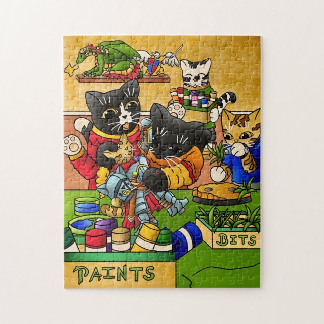 Miniatur Katzenkatze Modellmalerei Katzen Puzzle (Vertikal)