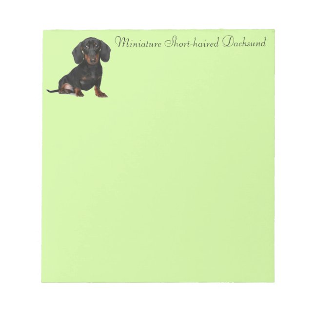 Miniatur Kurzer Dachsund Notizblock (Vorderseite)