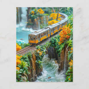 Miniatur-Monorail-Kreuzung Fantasieschlucht Feiertagspostkarte