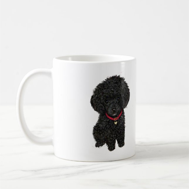 Miniatur- oder Spielzeugpoodle - Schwarz 1 Kaffeetasse (Links)