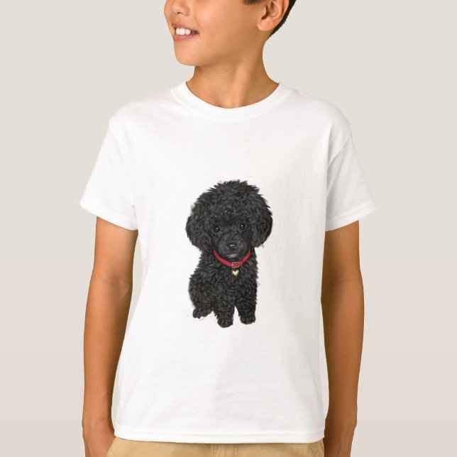 Miniatur- oder Spielzeugpoodle - Schwarz 1 T-Shirt (Vorderseite)