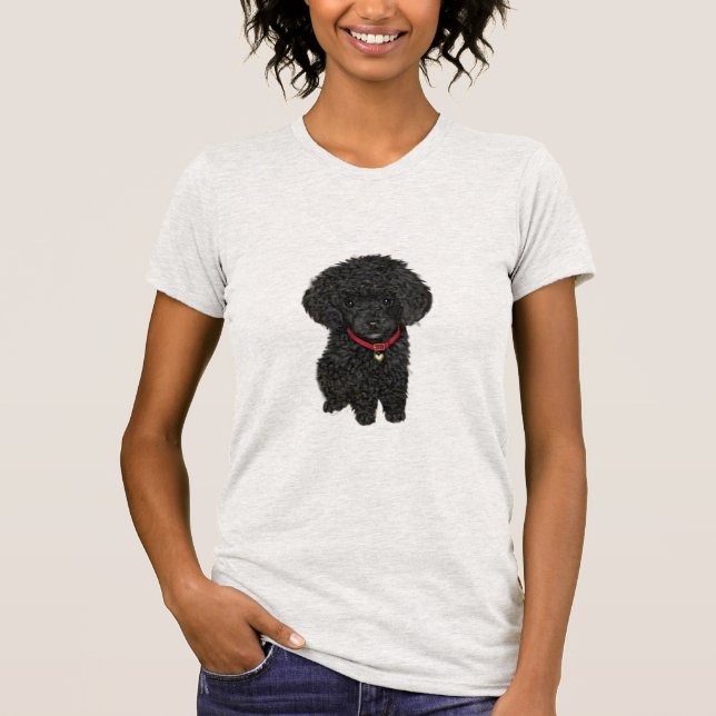 Miniatur- oder Spielzeugpoodle - Schwarz 1 T-Shirt (Vorderseite)