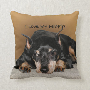 Miniatur Pinscher aka Button Liebe Name des Tieres Kissen