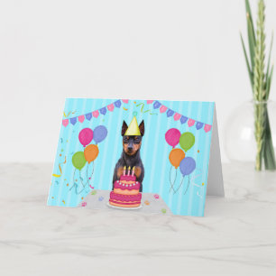 Miniatur Pinscher Birthday Holiday Card Karte