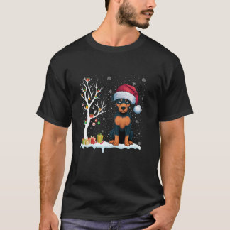 Miniatur Pinscher Hund Weihnachtsmannmütze Festiva T-Shirt