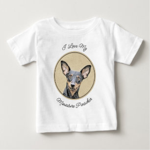 Miniatur Pinscher Malerei Niedlich Original Hunde  Baby T-shirt