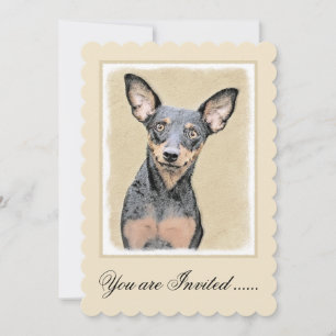 Miniatur Pinscher Malerei Niedlich Original Hunde Einladung