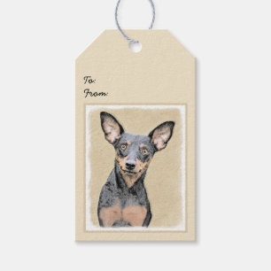 Miniatur Pinscher Malerei Niedlich Original Hunde Geschenkanhänger