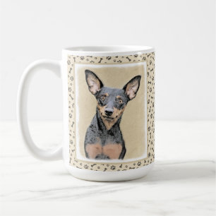 Miniatur Pinscher Malerei Niedlich Original Hunde  Kaffeetasse