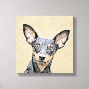 Miniatur Pinscher Malerei Niedlich Original Hunde Leinwanddruck