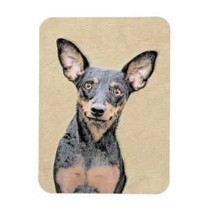 Miniatur Pinscher Malerei Niedlich Original Hunde  Magnet