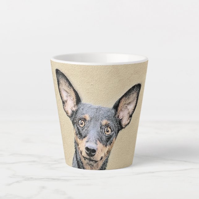 Miniatur Pinscher Malerei Niedlich Original Hunde  Milchtasse (Vorderseite)