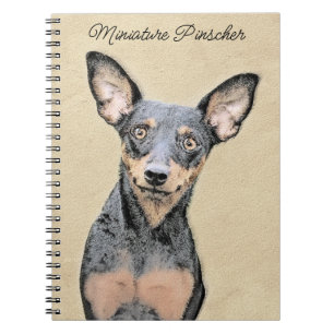 Miniatur Pinscher Malerei Niedlich Original Hunde Notizblock