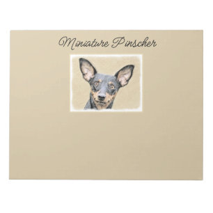 Miniatur Pinscher Malerei Niedlich Original Hunde  Notizblock