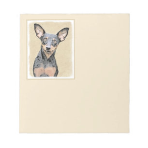 Miniatur Pinscher Malerei Niedlich Original Hunde  Notizblock