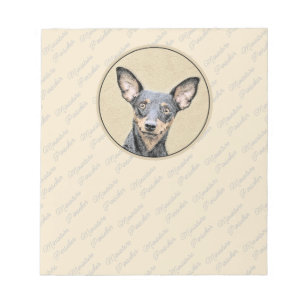 Miniatur Pinscher Malerei Niedlich Original Hunde  Notizblock
