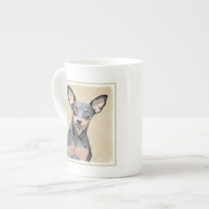 Miniatur Pinscher Malerei Niedlich Original Hunde Prozellantasse
