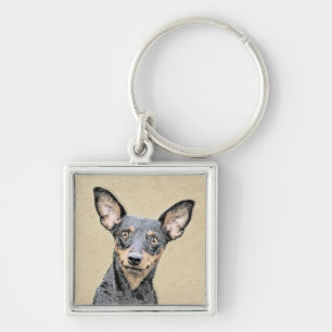Miniatur Pinscher Malerei Niedlich Original Hunde Schlüsselanhänger