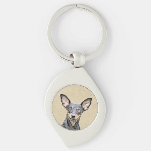 Miniatur Pinscher Malerei Niedlich Original Hunde Schlüsselanhänger