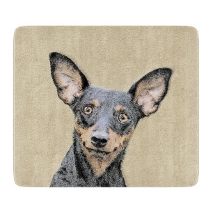 Miniatur Pinscher Malerei Niedlich Original Hunde  Schneidebrett