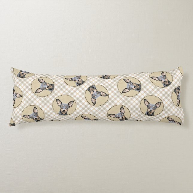 Miniatur Pinscher Malerei Niedlich Original Hunde  Seitenschläferkissen (Vorderseite)