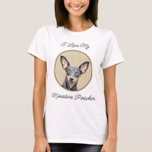 Miniatur Pinscher Malerei Niedlich Original Hunde T-Shirt