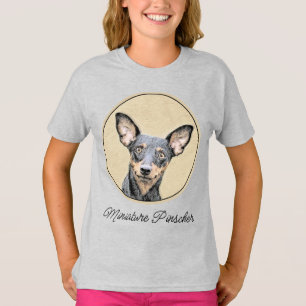 Miniatur Pinscher Malerei Niedlich Original Hunde T-Shirt