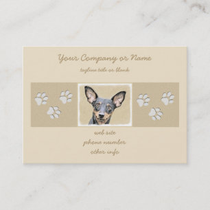 Miniatur Pinscher Malerei Niedlich Original Hunde Visitenkarte