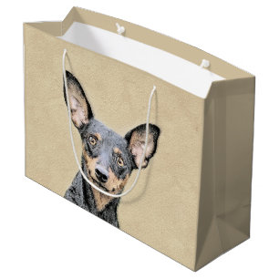 Miniatur Pinscher Malerei Niedliche Original Hunde Große Geschenktüte