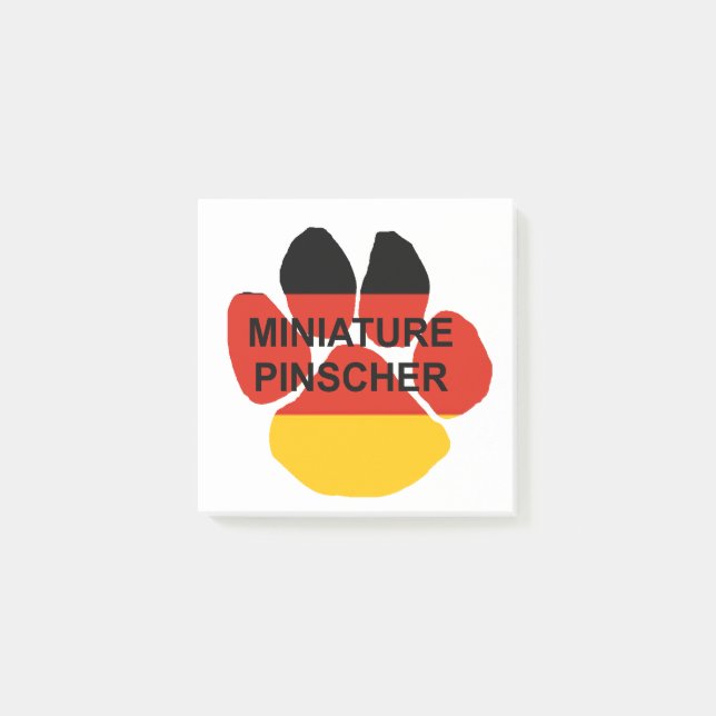 Miniatur-Pinscher-Namenspange Post-it Klebezettel (Vorderseite)
