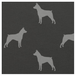 Miniatur Pinscher Silhouetten MinPins Gemustert Stoff