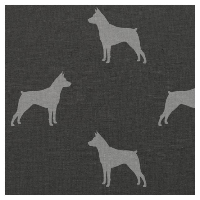 Miniatur Pinscher Silhouetten MinPins Gemustert Stoff (Nahaufnahme)