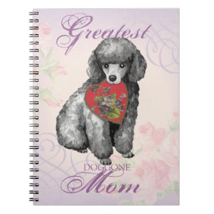 Miniatur-Poodle-Herz-Mama Notizblock