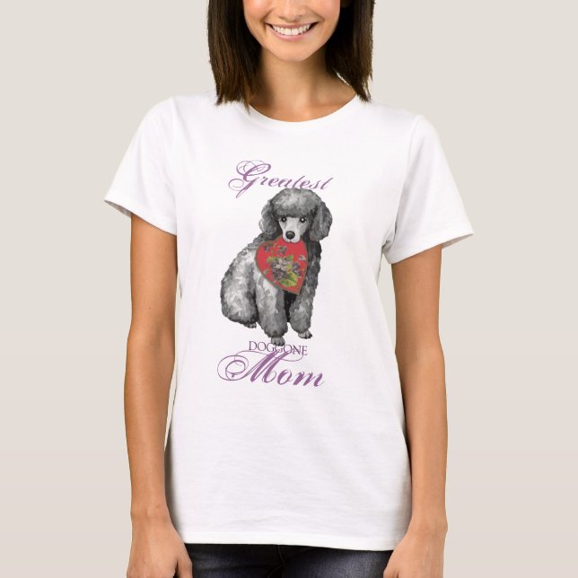 Miniatur-Poodle-Herz-Mama T-Shirt (Vorderseite)