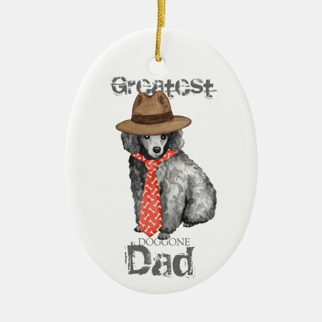 Miniatur Poodle Vater Keramik Ornament (Vorne)