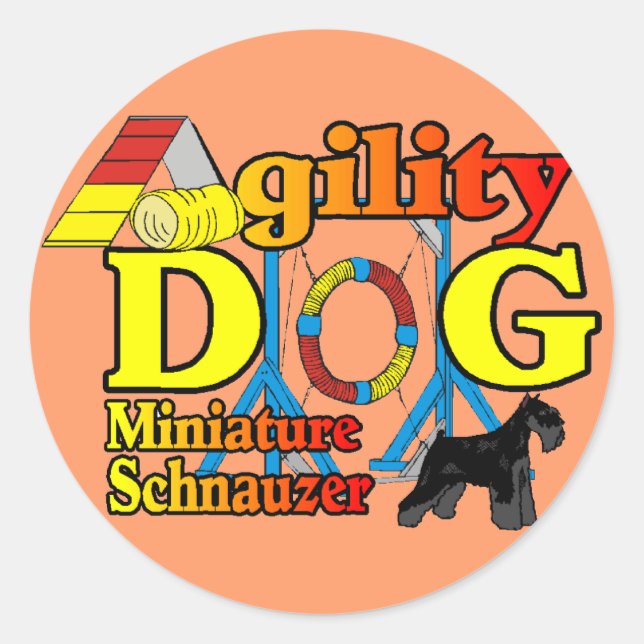 Miniatur_Schnauzer_Agility Runder Aufkleber (Vorderseite)