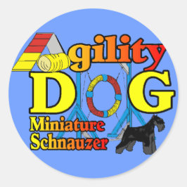 Miniatur_Schnauzer_Agility Runder Aufkleber