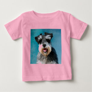 Miniatur Schnauzer Aquarellmalerei Baby T-shirt