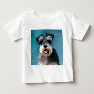 Miniatur Schnauzer Aquarellmalerei Baby T-shirt