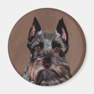 Miniatur Schnauzer Aquarellmalerei Magnet