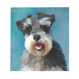 Miniatur Schnauzer Aquarellmalerei Notizblock