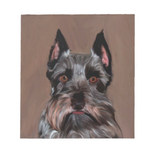 Miniatur Schnauzer Aquarellmalerei Notizblock
