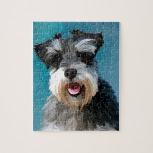 Miniatur Schnauzer Aquarellmalerei Puzzle
