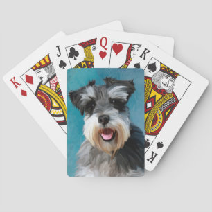 Miniatur Schnauzer Aquarellmalerei Spielkarten