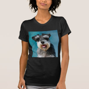 Miniatur Schnauzer Aquarellmalerei T-Shirt