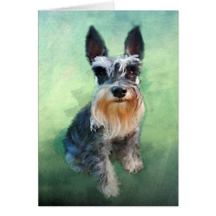 Miniatur Schnauzer Dog Aquarellmalerei