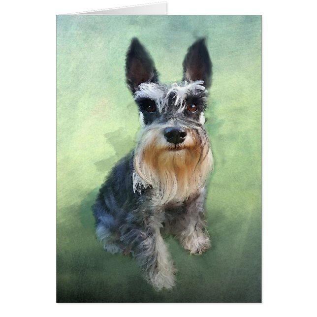 Miniatur Schnauzer Dog Aquarellmalerei (Vorne)