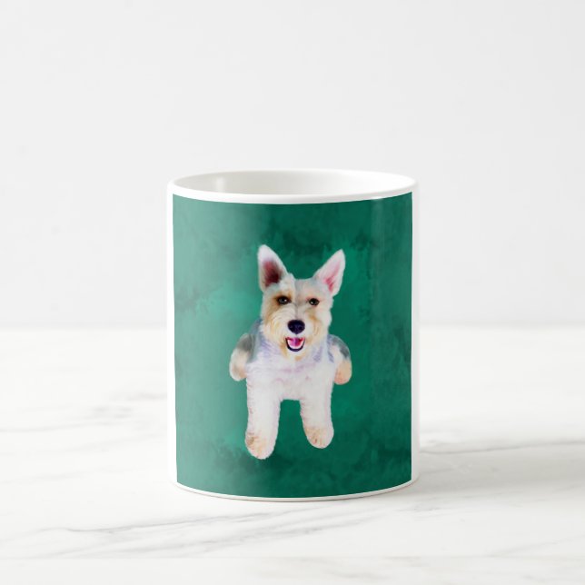 Miniatur Schnauzer Dog Aquarellmalerei Kaffeetasse (Mittel)